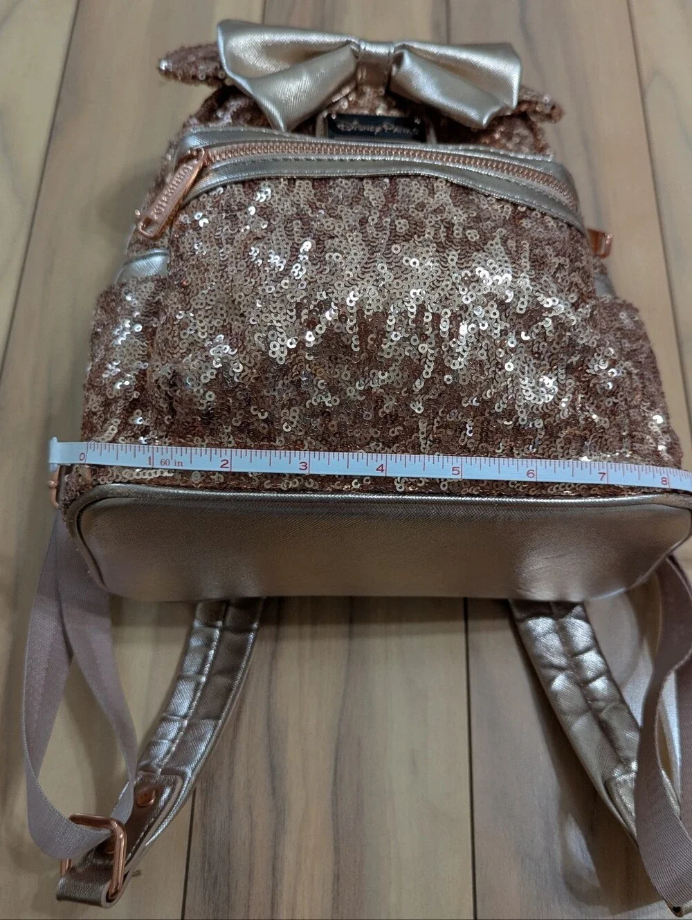 Loungefly Disney Parks Mickey Mouse Ears Rose Gold Sequin Mini Backpack